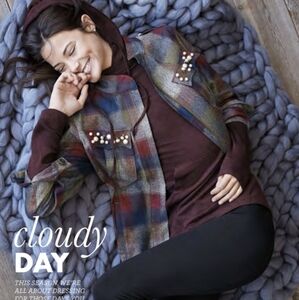 CAbi 3555 collage embellished zip jacket